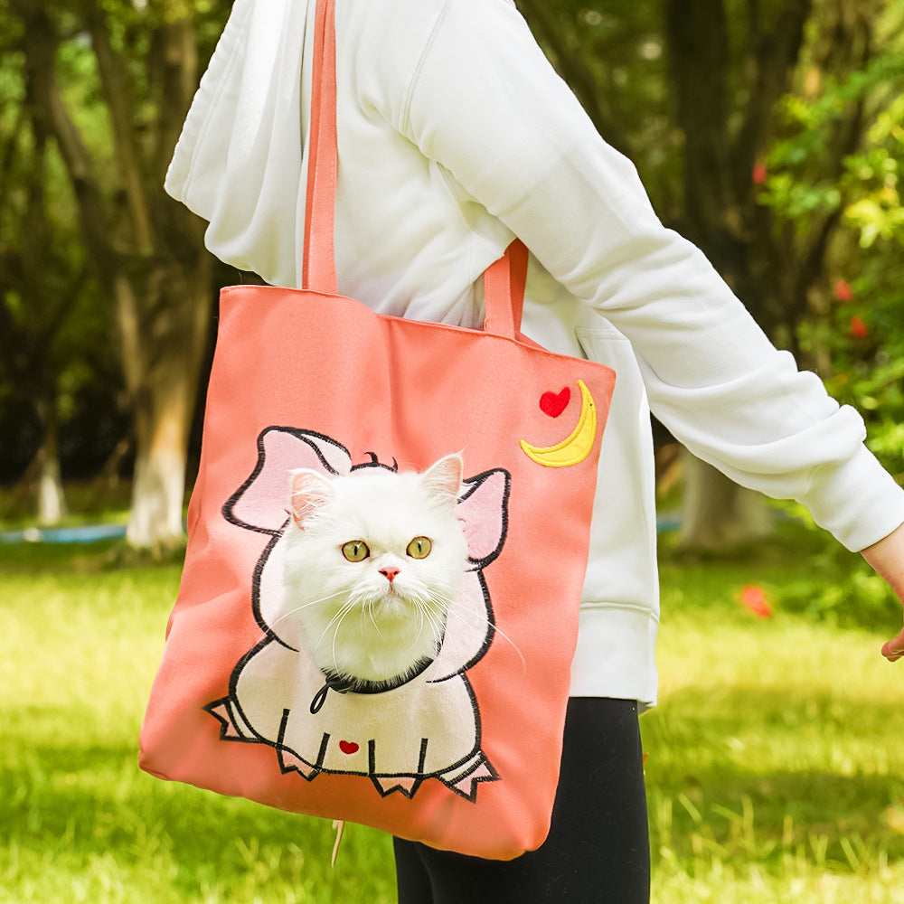 Pet Outing Shoulder Bag Cartoon Design