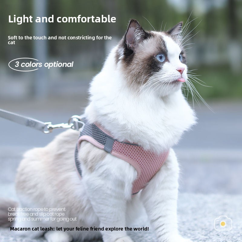 Adjustable Reflective Cat Leash with Safety Buckle