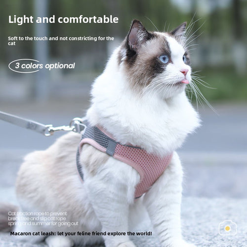 Adjustable Reflective Cat Leash with Safety Buckle