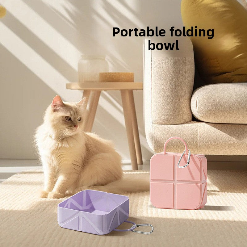Foldable Silicone Pet Bowl for Outdoor Use