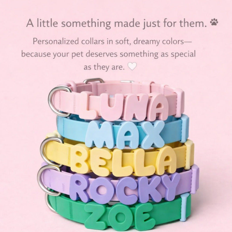 Silicone Pet Collar with Alphabet Letters