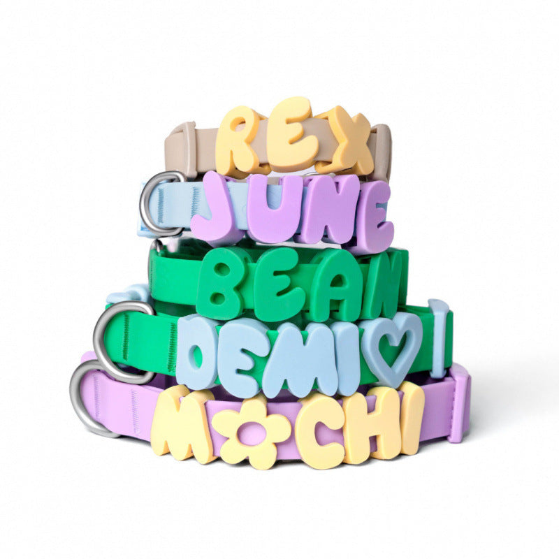 Silicone Pet Collar with Alphabet Letters