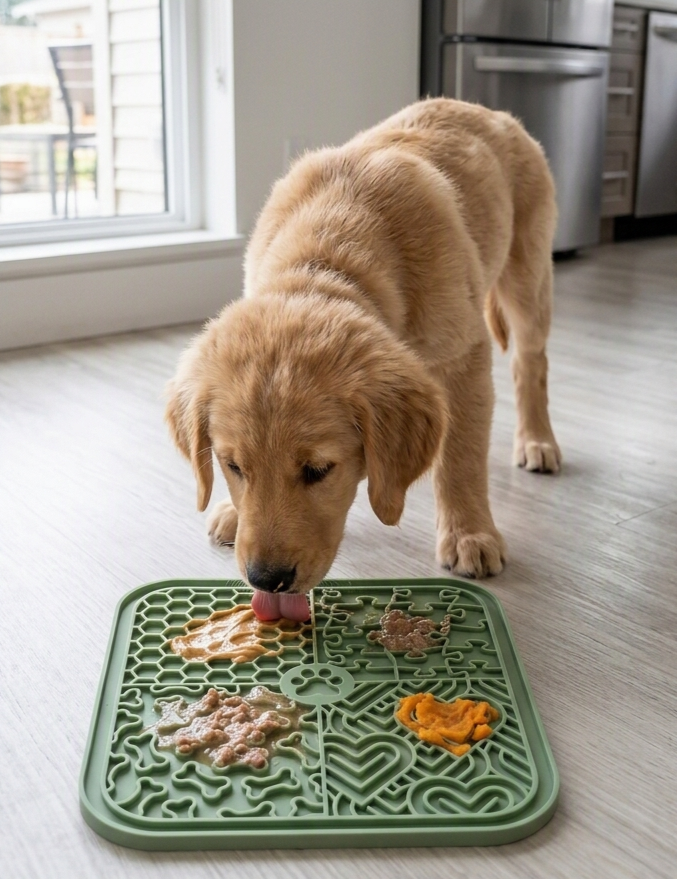 Dog Licking Mat Silicone Pet Licking Mat Slow Feeding Bowl