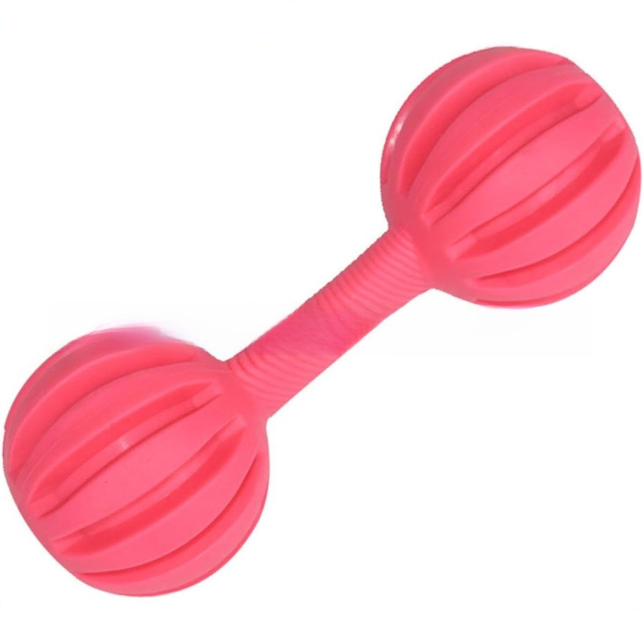 Indestructible Dog Chew Toy Barbell with Bell