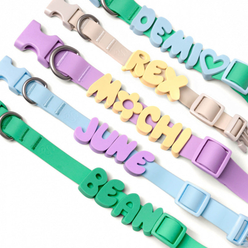 Silicone Pet Collar with Alphabet Letters