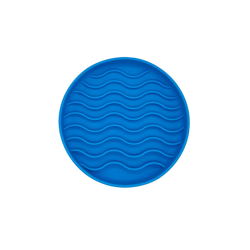 Blue licking bowl mat on a white background