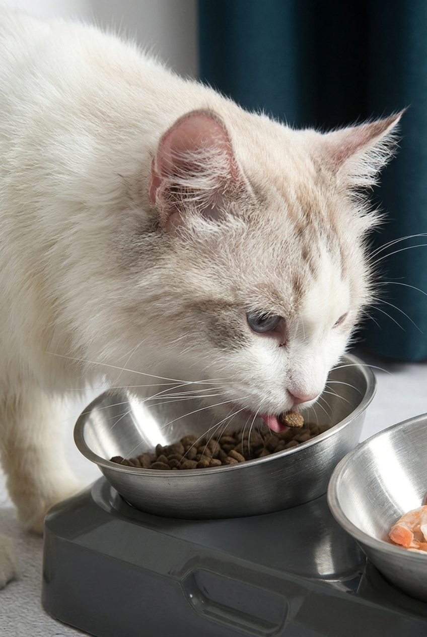 Stainless Steel Pet Feeder Slanted Neck Bowl